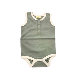 Waffle Tank Top bodysuit- medium Grey (6-12m, 12-18m)