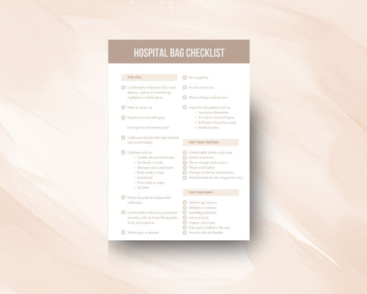 Digital Hospital Bag Checklist