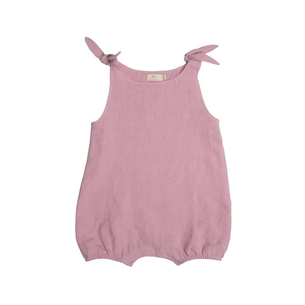 lilac linen romper for baby