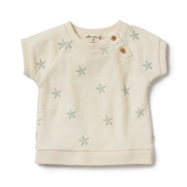 wilson and frenchy starfish cotton organic terry tshirt baby size 0-3 months_mala baby