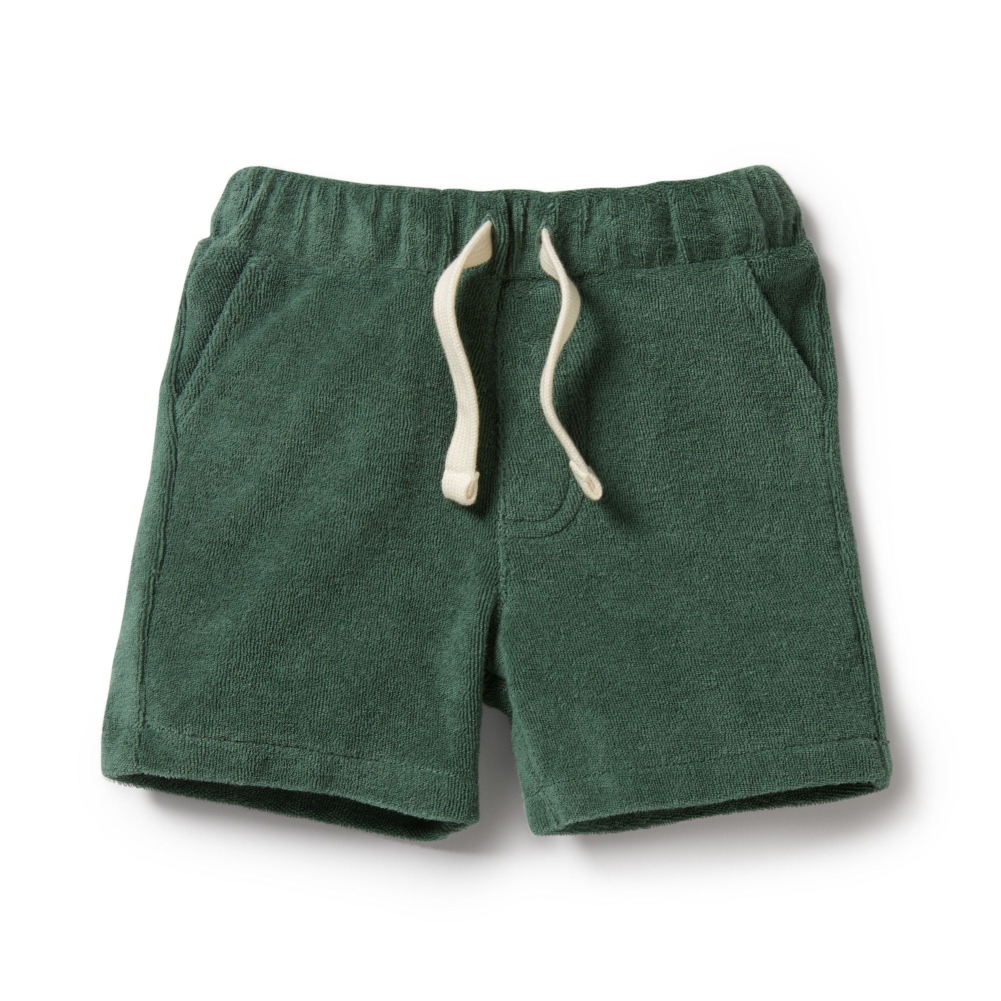 Elevate your little one's wardrobe with the adorable 'Allo' Baby Terry Cloth Green Shorts from Wilson & Frenchy. Crafted with soft terry cloth fabric, this charming tee features the word 