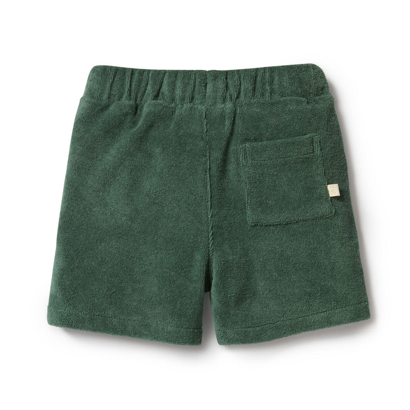 Elevate your little one's wardrobe with the adorable 'Allo' Baby Terry Cloth Green Shorts from Wilson & Frenchy. Crafted with soft terry cloth fabric, this charming tee features the word "allo" embroidered on the front, adding a playful touch to any outfit. Imported from Australia, this high-quality tee is perfect for everyday wear or special occasions. Enjoy free shipping to Canada and the US on orders over $100, with standard shipping rates of $6 CAD / $4.30 USD for orders below the threshold.