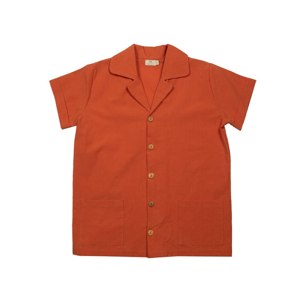 cotton button down shirt orange