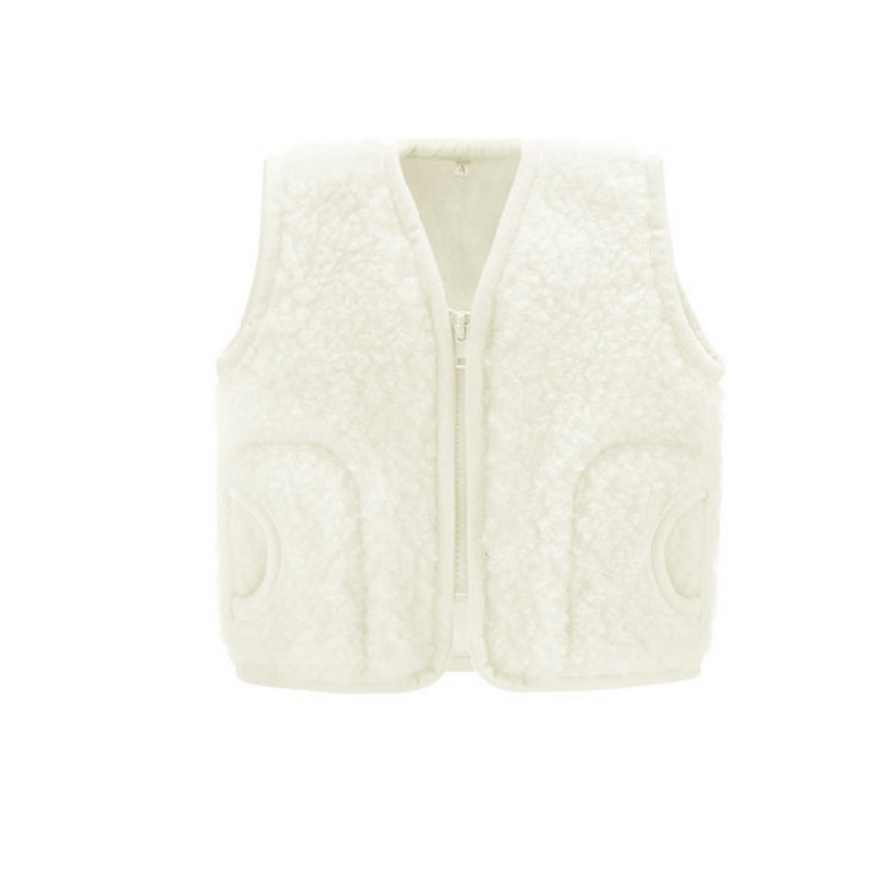 Wool Pile Vest - Natural White